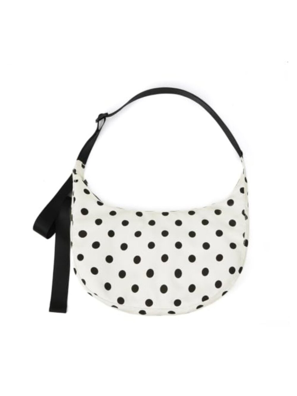 Polka Dot Nylon Crescent Hobo Shoulder Bag Crossbody Purse